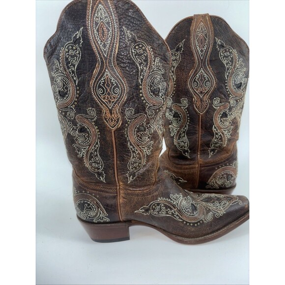 Shyanne Isabelle Inlay Stud Western Boot Brown Womens Size 8.5 - Picture 12 of 16